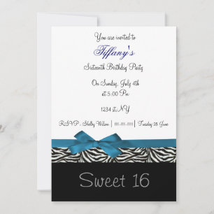 sweet sixteen chic bleu Invitation