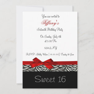 sweet sixteen chic rouge Invitation