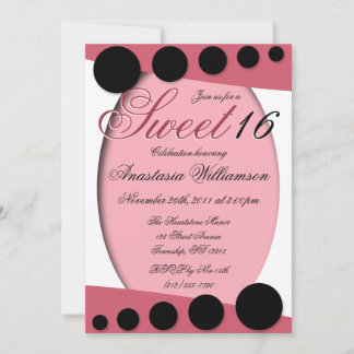 Sweet sixteen de fierté rose Invitations d'anniver