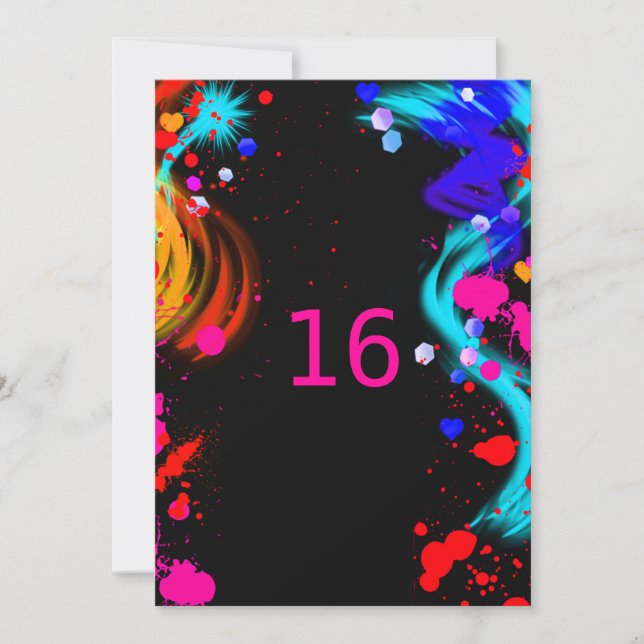 Sweet sixteen de peinture ou Invitation Bat mitzva (Devant)