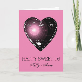 Sweet Sixteen Élégant Gothique Carte à Coeur Rose