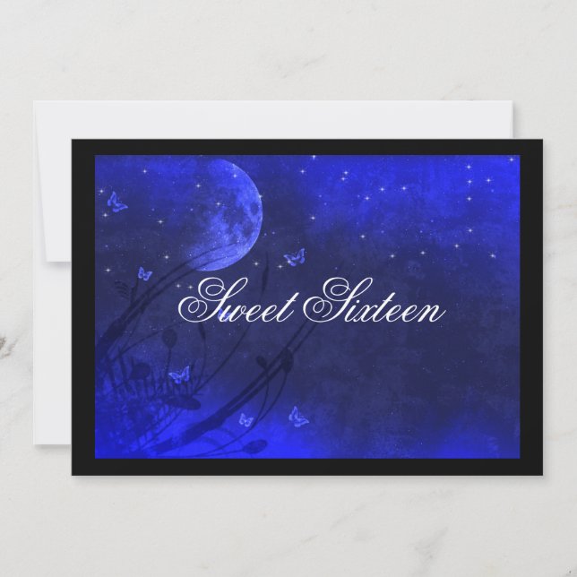 Sweet Sixteen, Enchanted Evening, Blue Invitations (Devant)