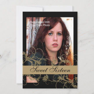 Sweet sixteen Floral Essence Invitations / Or