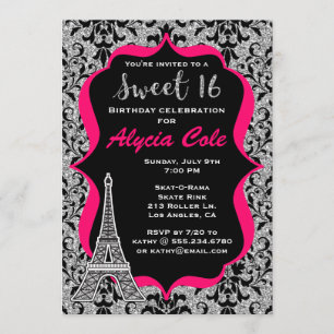 Sweet sixteen Glam de Paris Invitation à la fête d