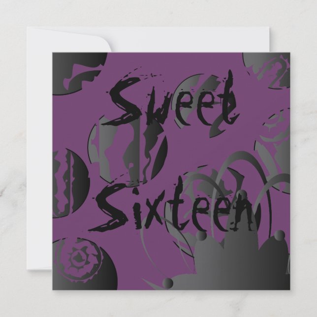 Sweet sixteen gothique Invitation - Personnaliser (Devant)