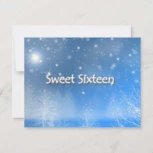 Sweet sixteen Ice Blue WinterWonderland Invitation