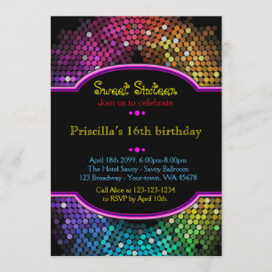 Sweet sixteen invitation à l'anniversaire, style d
