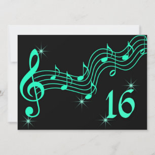 Sweet sixteen Invitation Anniversaire Notes musica