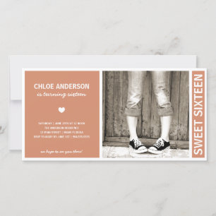SWEET SIXTEEN INVITATION D'ANNIVERSAIRE
