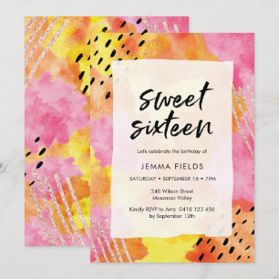 Sweet sixteen Invitation d'anniversaire   abstrait