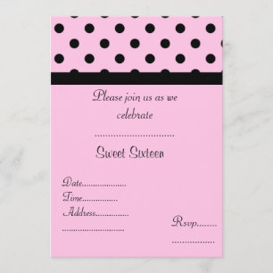 Sweet sixteen invitation tache rose