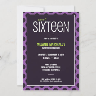 Sweet sixteen Lime & Purple| Invitations de partie