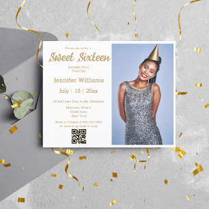 sweet sixteen or moderne code qr invitation photo