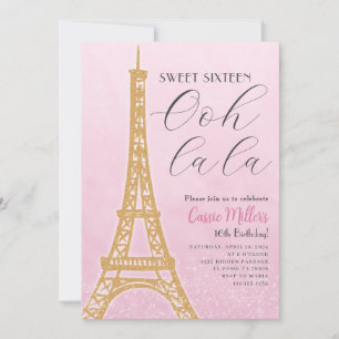 Sweet sixteen Paris Anniversaire Fête Invitation