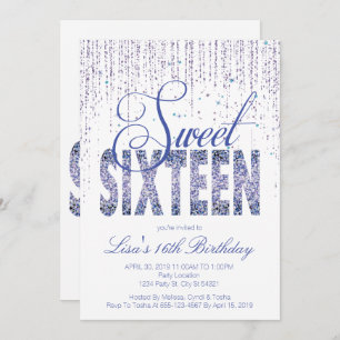 Sweet sixteen, Parties scintillant Glam Invitation