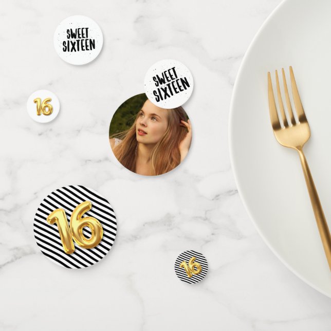 Sweet sixteen Photo fête d'anniversaire Confetti (Groupe)