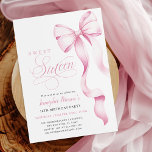 Sweet Sixteen Pink Bow Invitation<br><div class="desc">Celebrate a special milestone with this elegant Sweet Sixteen invitation featuring a soft blush pink palette and a delicate flowing bow illustration. The refined script typography and minimal design create a timeless and feminine look, perfect for a classy 16th birthday celebration. Ideal for modern, chic, and romantic birthday parties, this...</div>