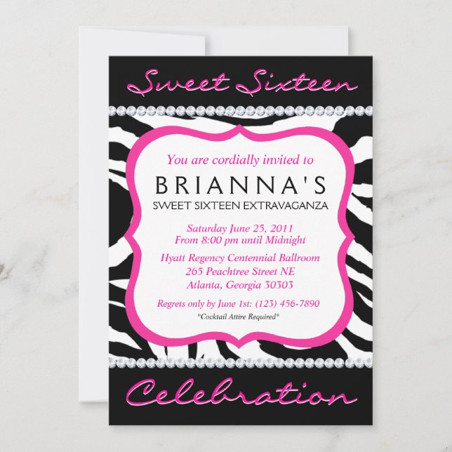 Sweet sixteen Sassy Invitation (Devant)