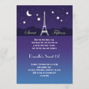 Sweet sixteen Tour Eiffel Invitation
