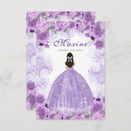 Sweet sixteen violet carte d'invitation d'annivers