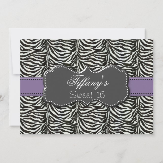 sweet sixteen violet tendance Invitation (Devant)