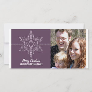 Sweet Snowflake Carte photo de vacances, violet