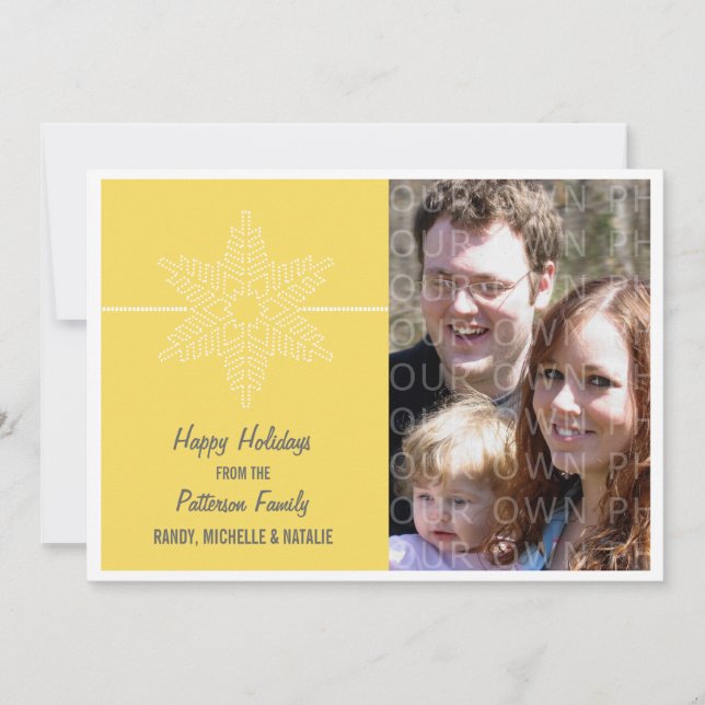 Sweet Snowflake Carte Plat, Jaune (Devant)