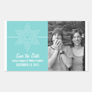 Sweet Snowflake Économisez Stickers Date, Aqua