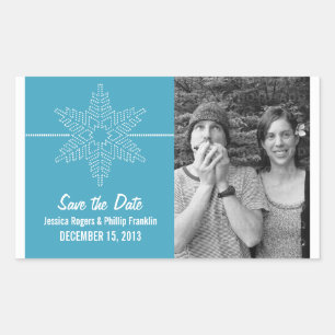 Sweet Snowflake Économisez Stickers Date, Bleu