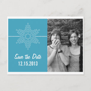 Sweet Snowflake Enregistrer la date Carte postale,