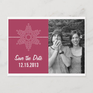 Sweet Snowflake Enregistrer la date Carte Postale,