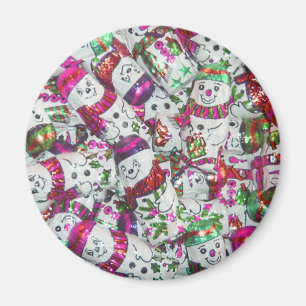 Sweet Snowmen Aimant rose