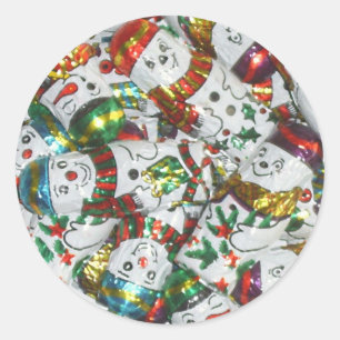 Sweet Snowmen autocollant rond