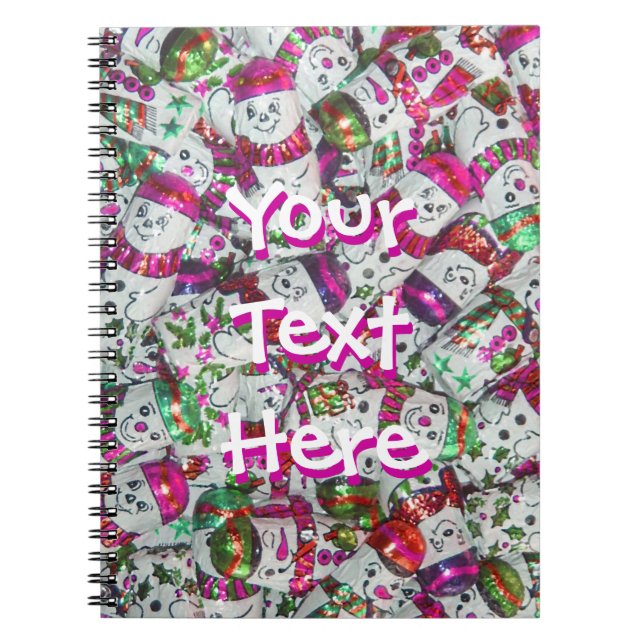 Sweet Snowmen carnet de texte rose (Devant)