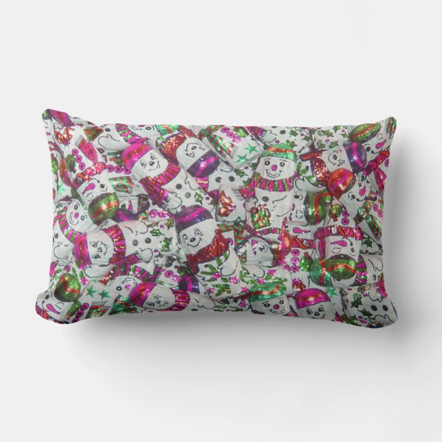 Sweet Snowmen Pink jeter oreiller lumbar (Recto)