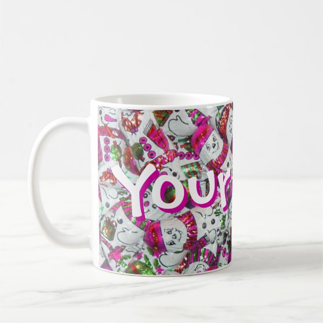 Sweet Snowmen Rose Votre nom tasse (Gauche)