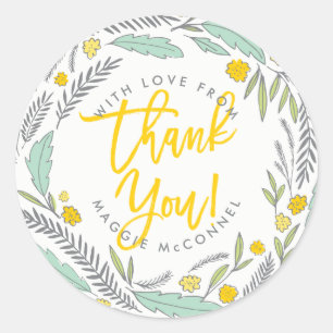 Sweet Sprigs Sexe Sticker Merci bébé neutre