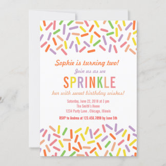 Sweet Sprinkle Anniversaire Fête Invitation