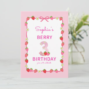 Sweet Strawberry 3e Invitation anniversaire