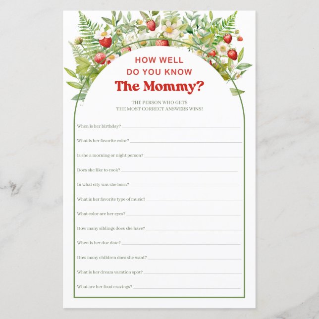 Sweet Strawberry Eh Bien Connaissez-Vous Le Jeu Ma (Devant)