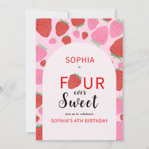 Sweet Strawberry Invitation d'anniversaire
