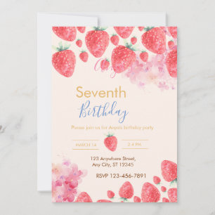 Sweet Strawberry Soiree : Invitation de fête d'ann