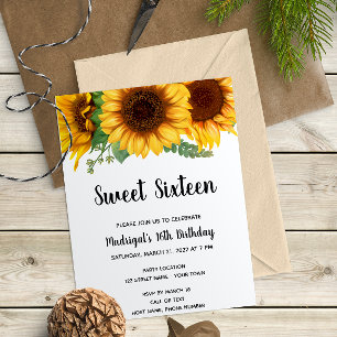 Sweet Sunflower Invitation Anniversaire
