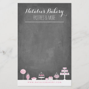 Sweet Traitements Chalkboard Bakery Business Flyer