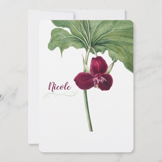 Sweet Trillium Botanical Print Invitation (Devant)