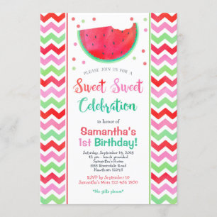 Sweet Watermelon Girl Anniversaire Fête Invitation