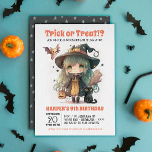 Sweet Witch Halloween Anniversaire Fête Invitation