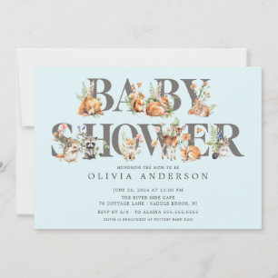 Sweet Woodland Friends Baby shower Invitation