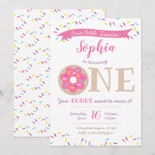 Sweetie Donut Doughnut 1er Invitation anniversaire