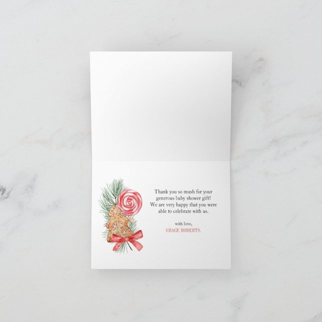 Sweetie est en route Noël Baby shower Merci (Intérieur)